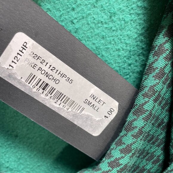 Bryn Walker Pike Poncho‎ Womens Small Green Houndstooth Cowl Neck Bamboo Fleece - Picture 10 of 14